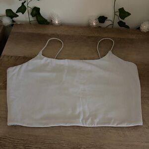 Garage White Crop Top with Spaghetti Straps